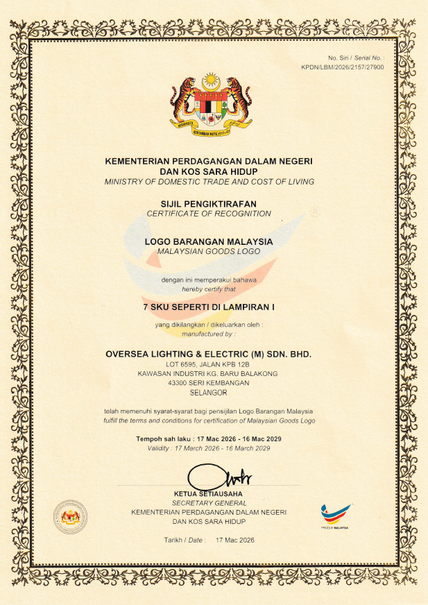 OLE Buatan malaysia cert OLE Dura ST 90W, 120W,180W,240W,270W,300W